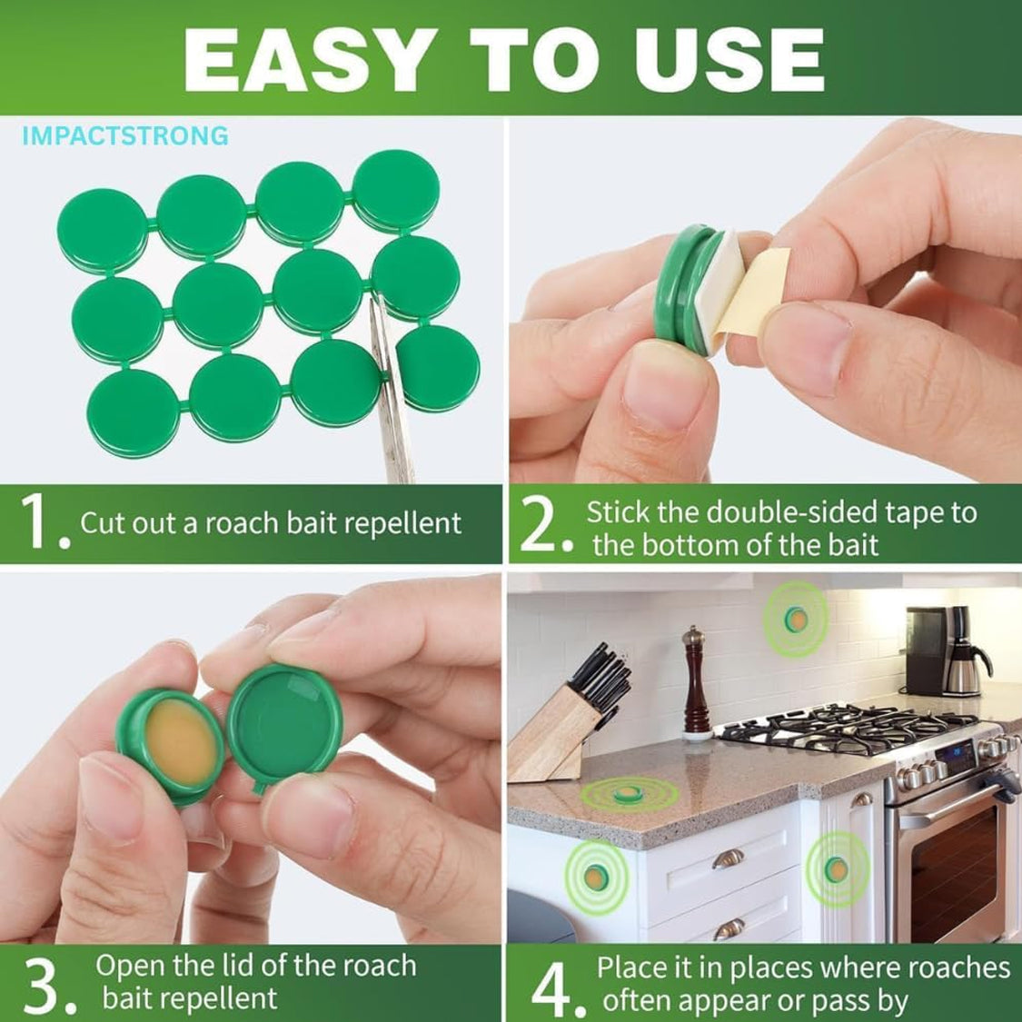 Natural Cockroaches Killer for Kitchens Bathrooms Cabinets